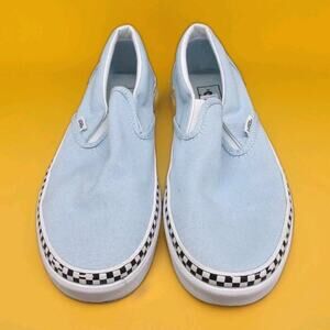 Vans Classic Check Foxing Sneakers - Cool Blue White, W 5 M 3.5 Very Nice Pair